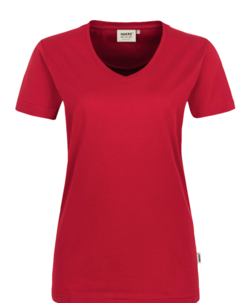 Hakro Damen V-Shirt Mikralinar 181 rot  XL