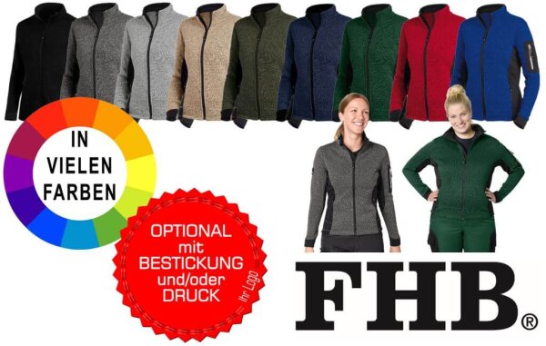 FHB Damen Strick-Fleece-Jacke MARIEKE 79596 in 9 verschiedenen Farben